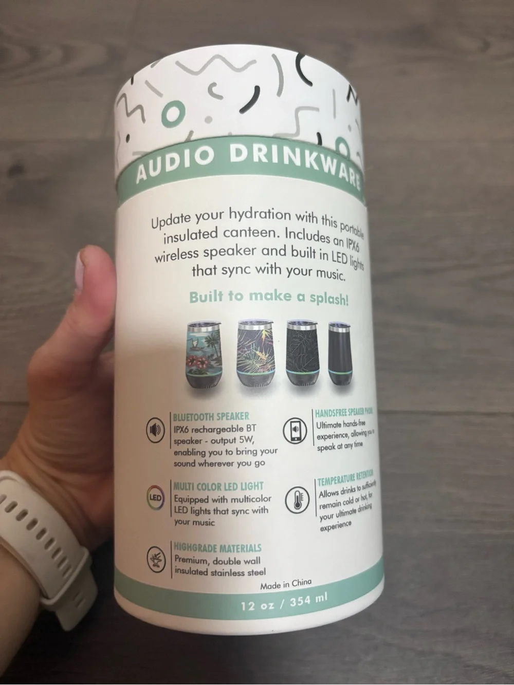 Mobe Kahala 12 Oz Wine Tumbler Audio Drinkware Vacation Beach Speaker Tropical